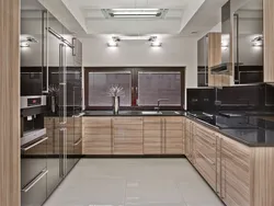G-shaped kitchens photo in modern style