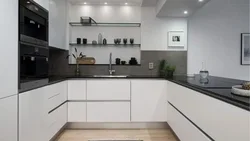G-shaped kitchens photo in modern style