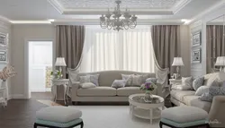 Neoclassical design of a living room in an apartment