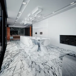 Marble floors in the apartment photo