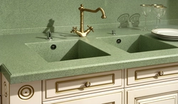 Countertop Made Of Artificial Stone For The Kitchen Photo With Sink