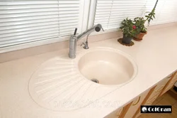Countertop Made Of Artificial Stone For The Kitchen Photo With Sink
