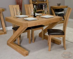 Фото деревянных столов на кухню