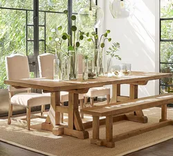 Photo of wooden tables for the kitchen