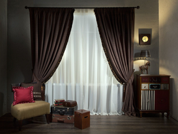 Brown bedroom curtains photo