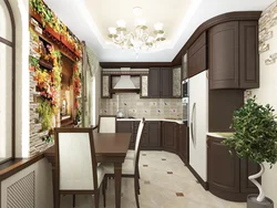 Brown Beige Kitchen Interior Design