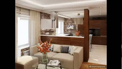 Bedroom combined with kitchen design