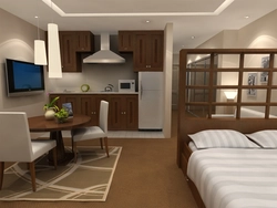 Bedroom Combined With Kitchen Design