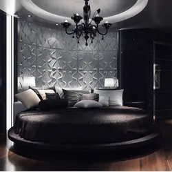 Bedroom design in black colors