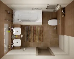 Bath with toilet 8 sq m design photo