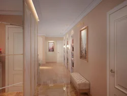 Hallway interior in beige photo