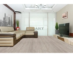 Living room interior with laminate flooring photo design