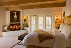 Bedroom interior with fireplace