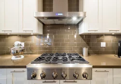 Gas stove in a modern kitchen interior photo