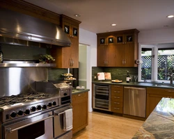 Gas stove in a modern kitchen interior photo