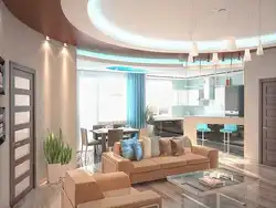 High ceiling design kitchen living room