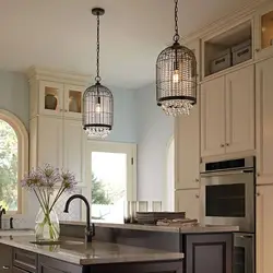 Chandeliers in the kitchen photo in the apartment