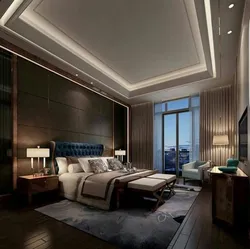 Modern ceiling in the bedroom design photo