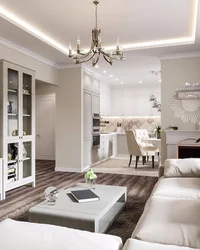 Kitchens living rooms in a modern style in light colors photo