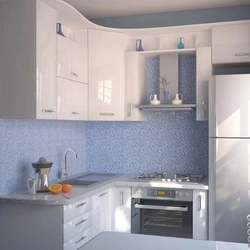 Kitchen set for a small kitchen in Khrushchev with a refrigerator photo
