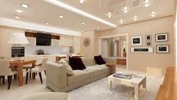 Design Suspended Ceilings For A Living Room Combined With A Kitchen