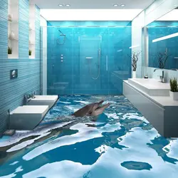 Bathtub with self-leveling floor photo