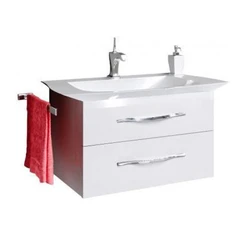 Washbasin in the bathroom with cabinet photo