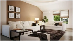 White furniture in the living room interior
