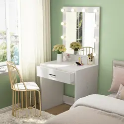 Bedroom design with dressing table by the bed