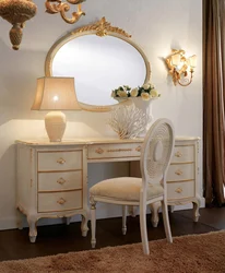 Bedroom design with dressing table by the bed