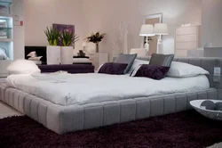 Bed in bedroom interior