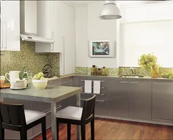 Gray-Green Kitchen In The Interior