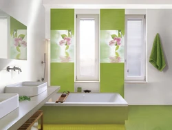 Bathroom tiles green shades photo