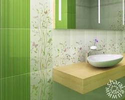 Bathroom tiles green shades photo