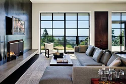 Floor-to-ceiling window in living room photo