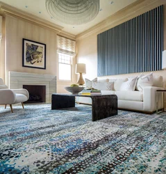 Carpets in the interior of the living room in the apartment photo