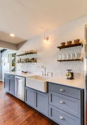 Kitchen without upper cabinets interior design