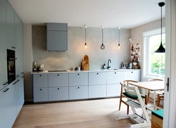 Kitchen without upper cabinets interior design