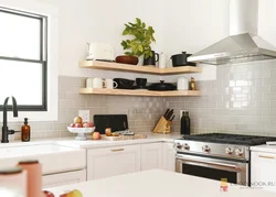Kitchen without upper cabinets interior design