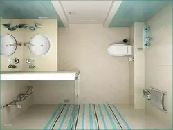 Шағын пәтердегі ванна бөлмесінің интерьері