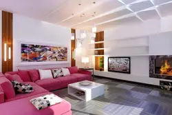 Interior design of living room 30 sq m