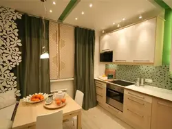 Дызайн 8 метровай кухні з халадзільнікам