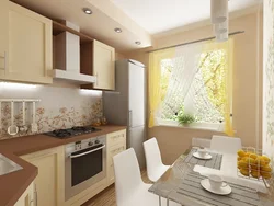 Design of 8 meter kitchen with refrigerator