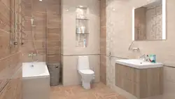 Wood-Look Porcelain Tiles In The Bathroom Photo
