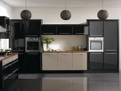 Черная техника в интерьере кухни фото