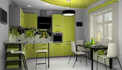 Kitchen green yellow interior