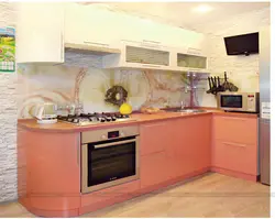 Peach kitchen design photo