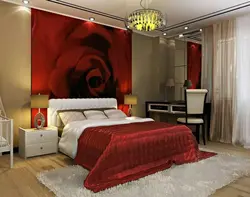 Дизайн спальни в красных тонах