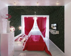 Bedroom design in red tones