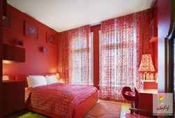 Bedroom design in red tones